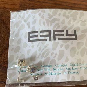 Petite blue sapphire post earrings from St Maarten